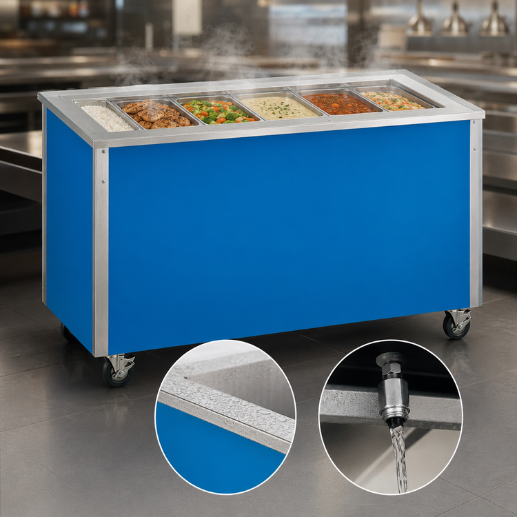 Product image #4 for Vollrath 4-Series Signature Server 88-Inch Mobile 6-Well Bain Marie Hot Food Station