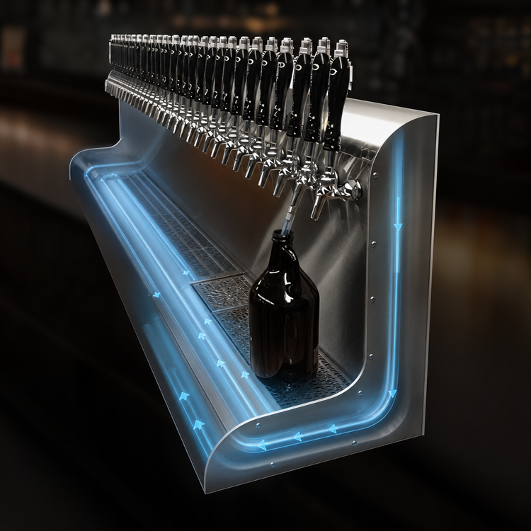 Product image #4 for Perlick 28-Faucet Glycol-Cooled Wall-Mount Modular Draft Beer Dispensing Tower