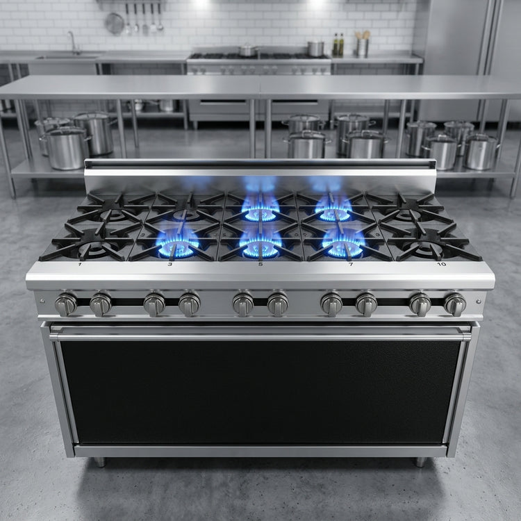 Product image #3 for Titan JTRH-10 Heavy Duty 60-Inch 10-Burner Gas Range with Cabinet Base