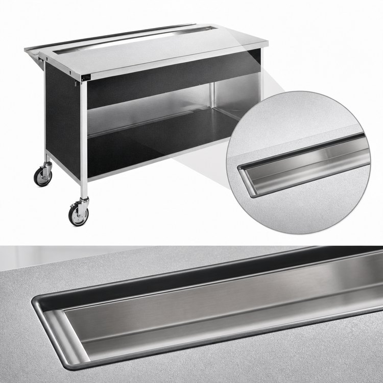 Product image #4 for Atlas Metal CAU-4 63-3/4-Inch Mobile Modular Beverage Serving Counter with 304 Stainless Steel Top