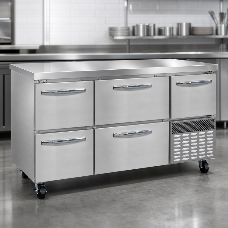 Product image #4 for Continental Refrigerator FA60N-D 60" Freezer Base Worktop Unit with Drawers & Door