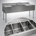 Thumbnail image #4 for Eagle Group 2200 Series Four-Compartment 84-Inch Underbar Sink Unit with Left and Right Drainboards and Faucets