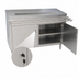 Thumbnail image #4 for BK Resources Stainless Steel Cashier-Serve Counter with Door-Side Urn Trough, Hinged Doors and Lock, 72 Inch x 30 Inch