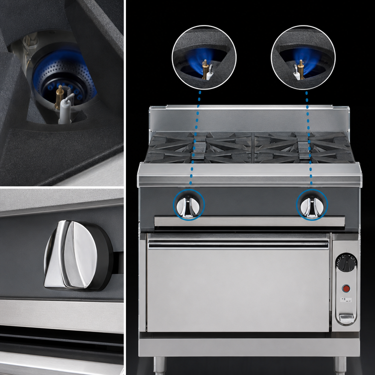 Product image #4 for Vulcan V Series 18-Inch Modular Heavy Duty Gas Range with 2 Open Burners