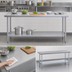 Thumbnail image #4 for Duke 108-Inch x 24-Inch Stainless Steel Work Table with Undershelf, No Backsplash