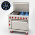 Thumbnail image #4 for American Range 36-Inch Green Flame Gas Range With 24-Inch Left Griddle, 2 Open Burners, Standard Oven, and Hi-Shelf Back Riser