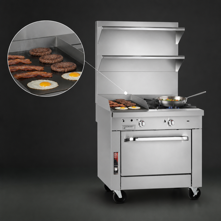 Product image #4 for Southbend Platinum 32-Inch Heavy Duty Gas Range with 2 Open Burners, 16-Inch Griddle, and Convection Oven