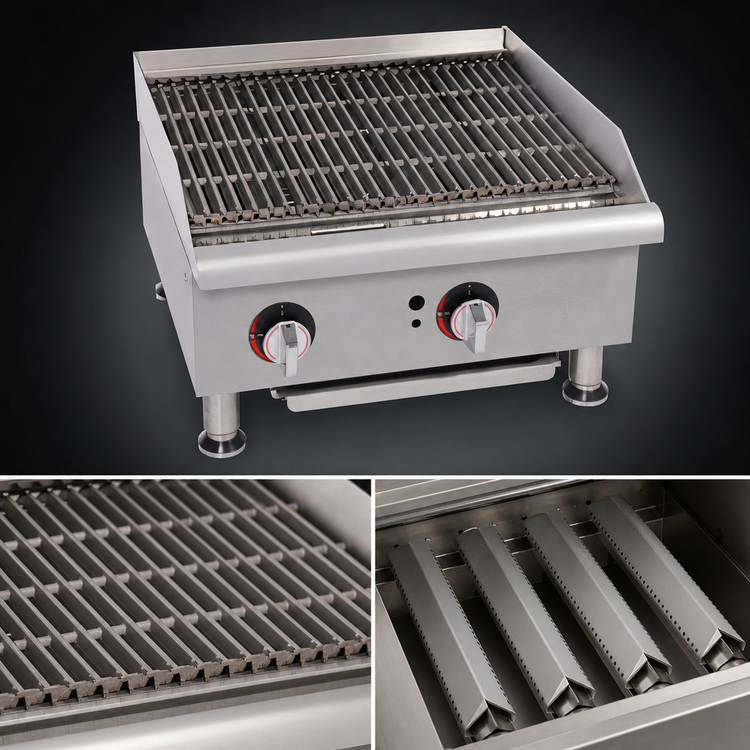 Product image #4 for APW Wyott Workline 24-Inch Gas Countertop Charbroiler with Removable Cast Iron Grates