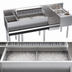 Thumbnail image #5 for Krowne Zero-Step 68-Inch Underbar Beverage Workstation with Center Ice Bin, 10-Circuit Cold Plate, Dump Sink, and Speedrail