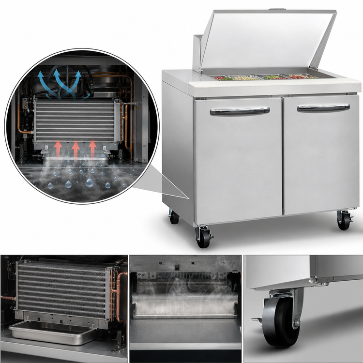 Product image #4 for Continental Refrigerator Mighty Top SW36N12M 36" Two-Section Refrigerated Sandwich Prep Table