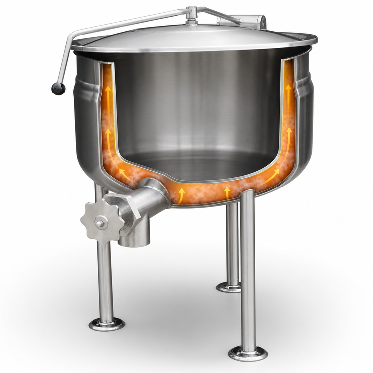Product image #4 for Crown DL-40F 40 Gallon Direct Steam Full Jacket Stationary Kettle