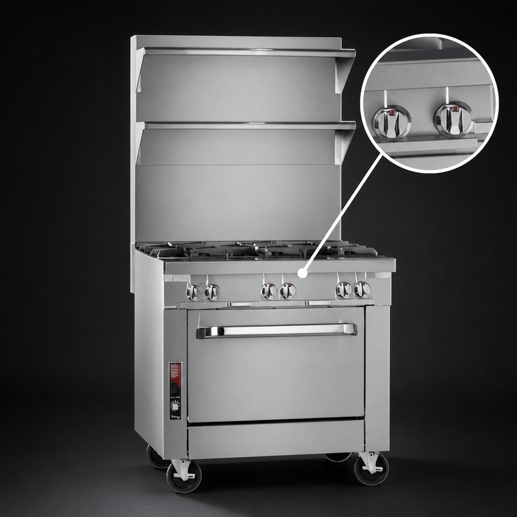 Product image #4 for Southbend Platinum P24N-BB-SU 24-Inch Modular Heavy Duty Natural Gas Range with 2 Open Burners and 2 Step-Up Open Burners