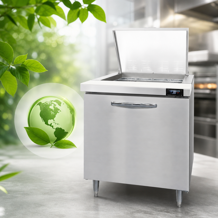 Product image #4 for Continental Refrigerator D32N12M Designer Line 32-Inch One-Section Mighty Top 12-Pan Sandwich Prep Refrigerator