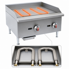 Thumbnail image #4 for Hurakan by Equip.me 24-Inch Countertop Gas Griddle with 2 Burners and 3/4-Inch Plate