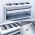 Thumbnail image #4 for Thurmaduke E-4-DLSS Electric 4-Pan Sealed Well Steamtable Unit with Cutting Board and Dish Shelf