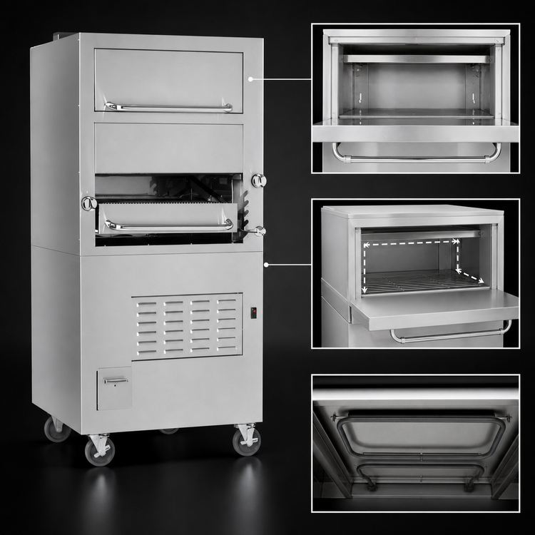 Product image #4 for Southbend Platinum Heavy Duty 32-Inch Single-Deck Gas Infrared Upright Broiler with Overhead Warming Oven, Modular Mount