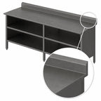 Thumbnail image #4 for John Boos EBOS6R5-30132 Stainless Steel Work Table, 16-Gauge 300-Series Top, Open Front Base, 5-Inch Backsplash, 132 x 30 Inches