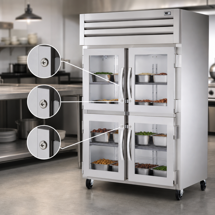 Product image #4 for True SPEC SERIES Two-Section Standard Depth Reach-In Heated Holding Cabinet with 4 Glass Half Doors