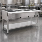 Thumbnail image #4 for Eagle Group SDHT5-240-3 Electric Hot Food Table, 5-Well Dry, Open Base, Stainless Steel, 79-Inch, 240V 3-Phase