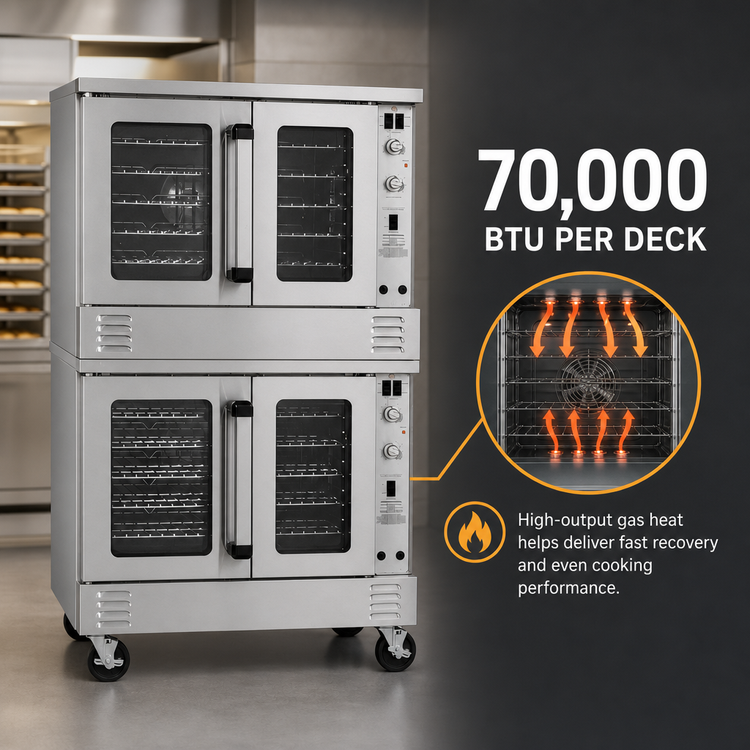 Product image #4 for Southbend Platinum Double Deck Bakery-Depth Gas Convection Oven with Standard Controls and Independent Doors