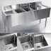 Thumbnail image #4 for Choice 48-Inch Three-Compartment Stainless Steel Underbar Sink Unit, 19-Inch Deep, Right Drainboard