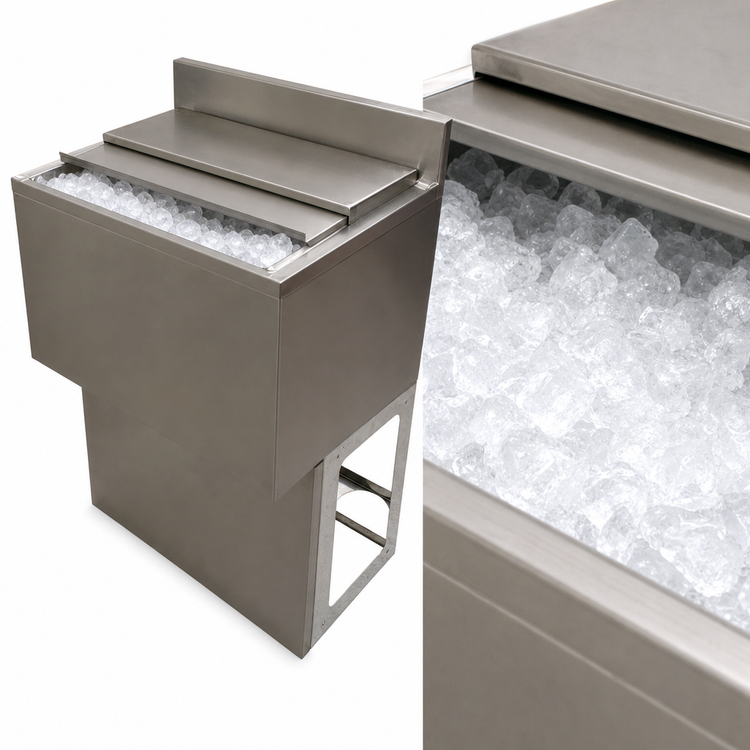 Product image #5 for BK Resources 48-Inch Underbar Insulated Ice Bin with 10-Circuit Aluminum Cold Plate, 140 lb Capacity
