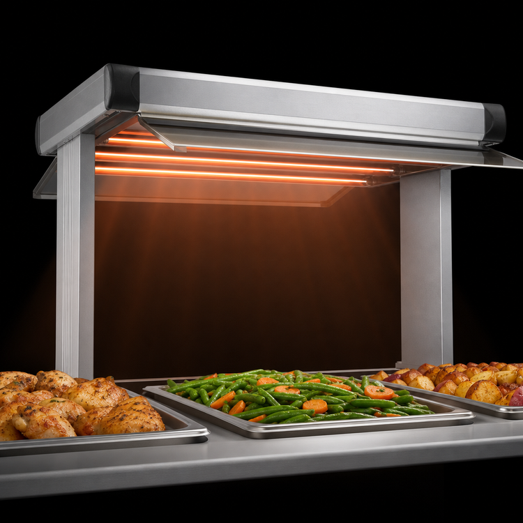 Product image #4 for Hatco Glo-Ray Designer Dual Infrared Strip Heater, 87-1/2-Inch Wide, 6-Inch Spacing, 3000W, Aluminum Finish
