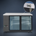 Thumbnail image #4 for Atosa Shallow Depth Two-Section Back Bar Cooler with Locking Glass Doors, 15 Cu. Ft.