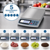 Thumbnail image #5 for Winco SCAL-D22 Digital Portion Control Scale, 22 lb Capacity, 6 x 6 in. Stainless Steel Platform