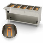 Thumbnail image #4 for Duke Manufacturing Thurmaduke EW-5-CBPG 5-Well Waterless Electric Hot Food Holding Unit, 74"W, Touchscreen, Open Storage Base