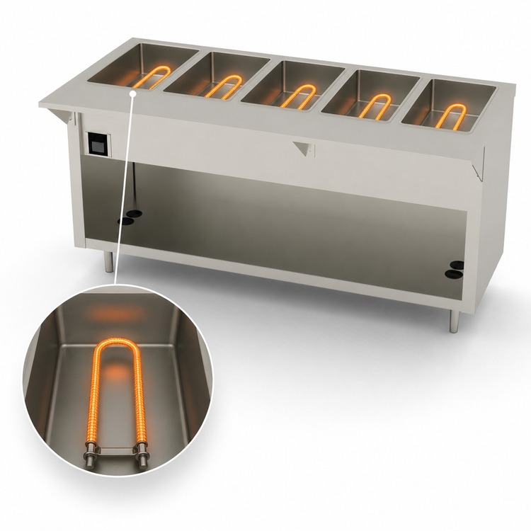 Product image #4 for Thurmaduke EW-5-CBPG 5-Well Ganged Waterless Electric Hot Food Unit
