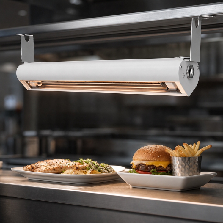 Product image #4 for Vollrath 18-Inch Low Profile Unlighted Strip Heat Lamp, Aluminum Housing, White Hammer Powder Coat, 120V