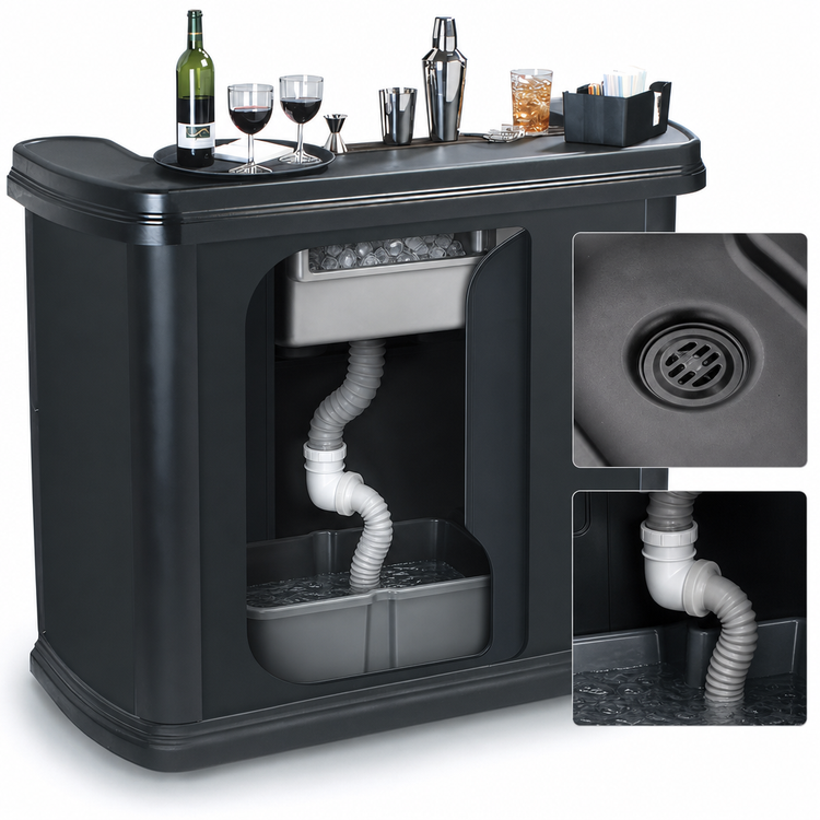 Product image #5 for Maximizer 56-Inch Black Portable Bar with 15-Gallon Ice Bin and Speed-Rak