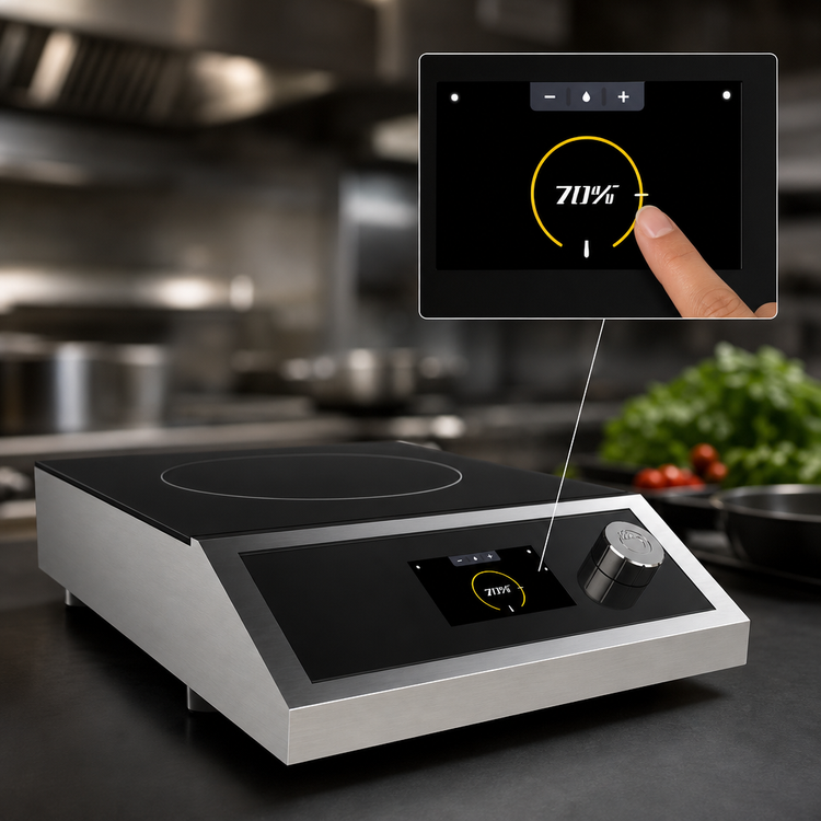 Product image #4 for CookTek Freestanding Single Hob Induction Cooktop with 4.3-Inch Helios Capacitive Touch Display, 1.8 kW, 120V