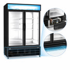 Thumbnail image #4 for Kelvinator Commercial KCHGM48R 48 Cu. Ft. Two-Section Reach-In Refrigerated Glass Door Merchandiser, 2 Hinged Doors, Bottom-Mount Refrigeration