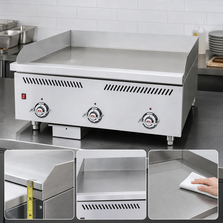 Product image #5 for Heavy-Duty 24-Inch Countertop Gas Griddle with 1-Inch Chrome Plate and Infrared Burners