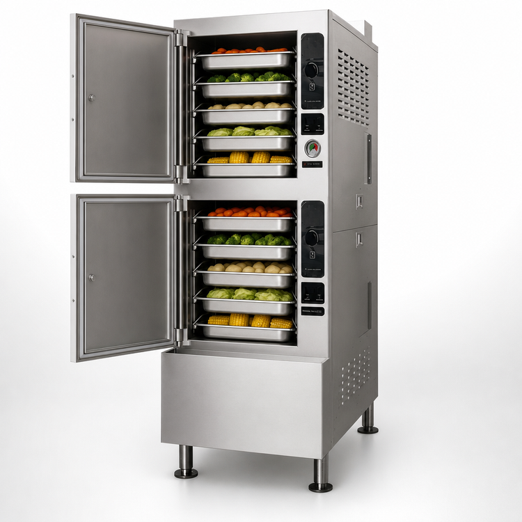 Product image #4 for Cleveland Range SteamCraft Power 10 Two-Compartment Gas Pressureless Floor Steamer, 24-Inch Wide
