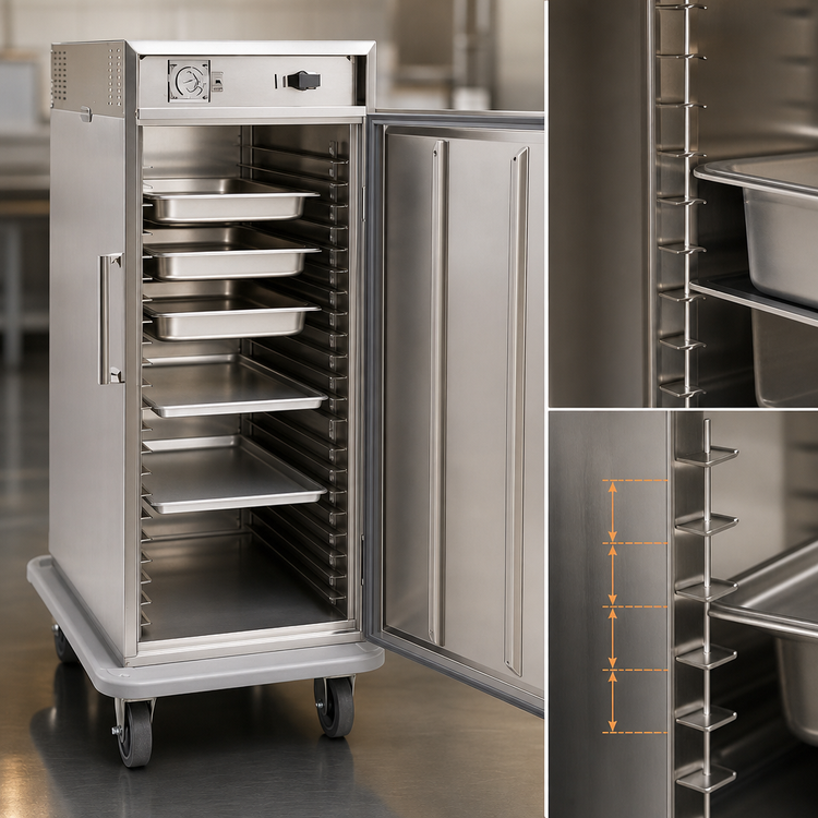 Product image #4 for Mobile Heated Transport Cart / Holding Cabinet with Top-Mounted Forced-Air Heat and Universal Slides, 24 x 12x20 or 12 x 18x26 Pan Capacity