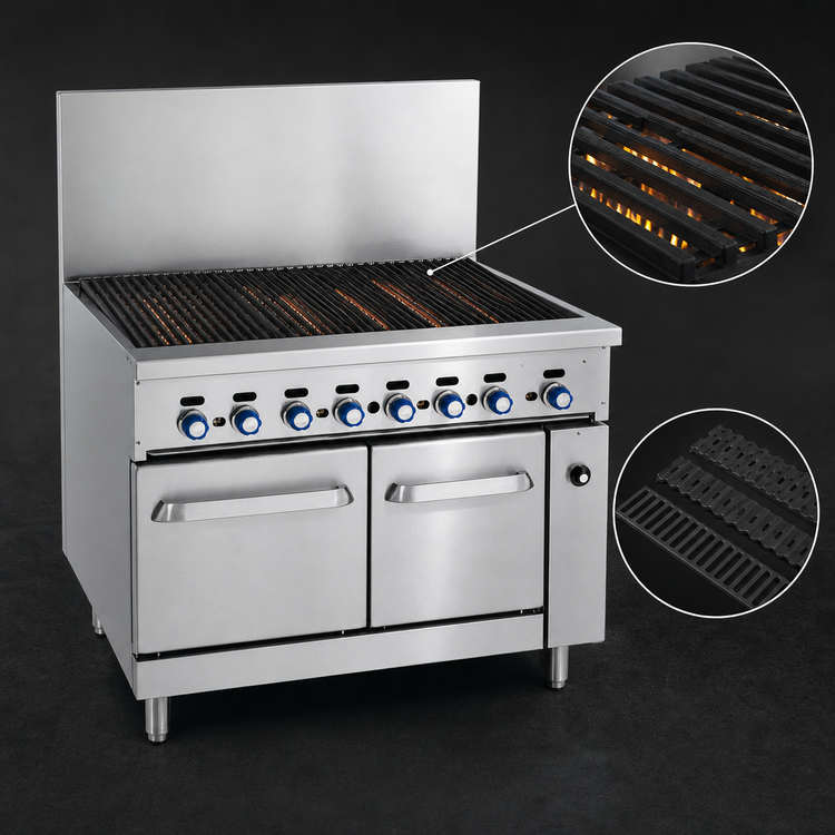 Product image #4 for Imperial Pro Series 48-Inch Gas Charbroiler Range Match with (2) Space Saver Ovens