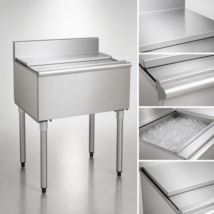 Product image #4 for Eagle Group 1800 Series 36-Inch W x 20-Inch D Underbar Ice Chest with 8-Inch Deep Insulated Bin