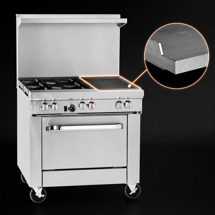 Product image #4 for Southbend S-Series 36-Inch Gas Restaurant Range with 2 Open Burners and 24-Inch Griddle