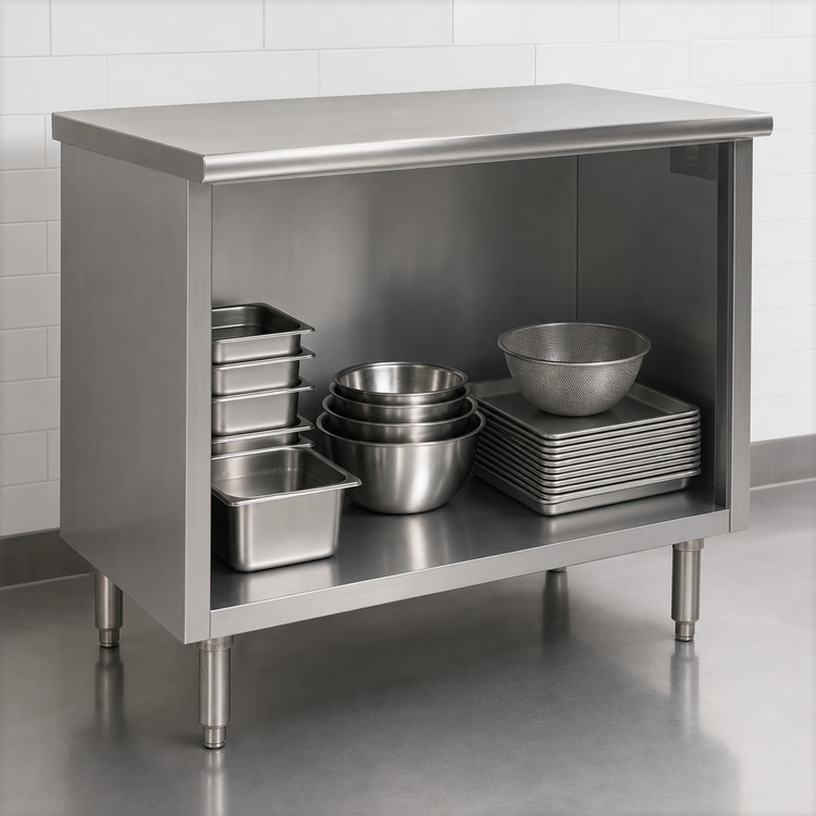 Product image #4 for Eagle Spec-Master Open Front Enclosed Base Worktable, 60W x 30D, 14-Gauge Stainless Steel Top