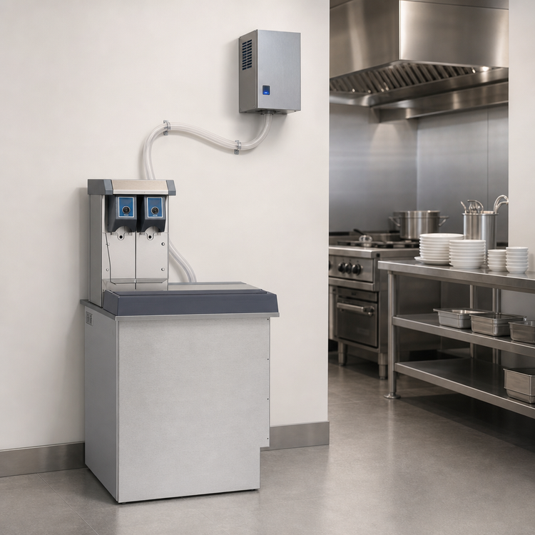 Product image #4 for Follett Vision VU155N0RL 150 lb. Low Profile Ice and Water Dispenser with Right Side Lever Dispense