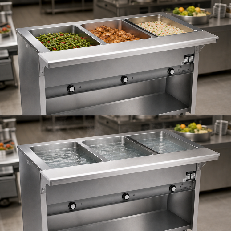 Product image #4 for Spec-Master HT5CB-240-3 79" 5-Well Electric Hot Food Table with Enclosed Base