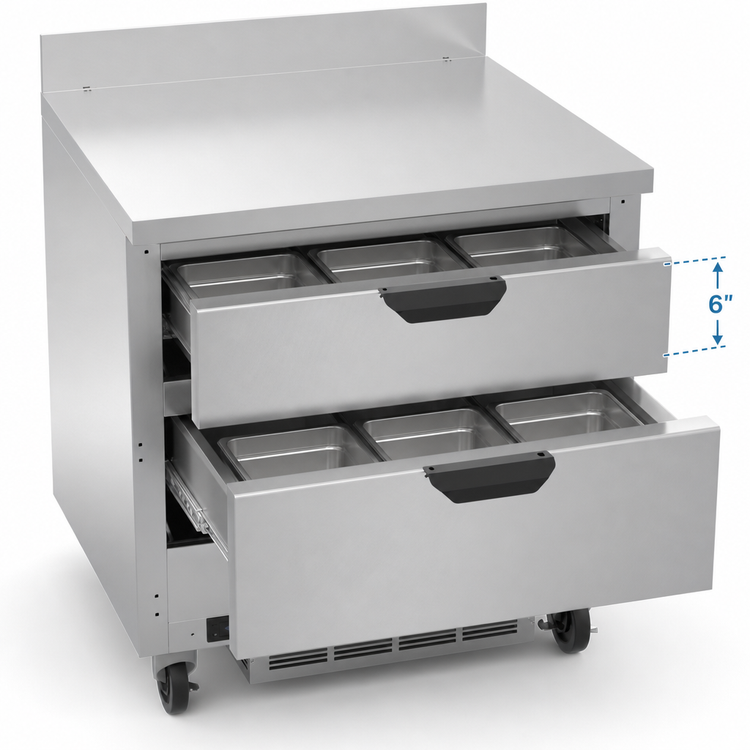 Product image #4 for Beverage-Air WTFD32AHC-2 32-Inch One-Section Worktop Freezer with 2 Drawers, 7.2 Cu. Ft.