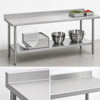 Thumbnail image #4 for Duke Manufacturing 314-2484-2R 84" x 24" Stainless Steel Work Table with 1-1/8" Riser and Galvanized Undershelf