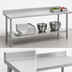 Thumbnail image #4 for Duke 84-Inch x 24-Inch Stainless Steel Work Table, 36-Inch High, with 1-1/8-Inch Riser and Galvanized Undershelf