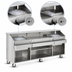 Thumbnail image #4 for FWE SCB-8 95-Inch Mobile Stainless Steel Beverage Service Bar with Ice Bins and Underbar Server
