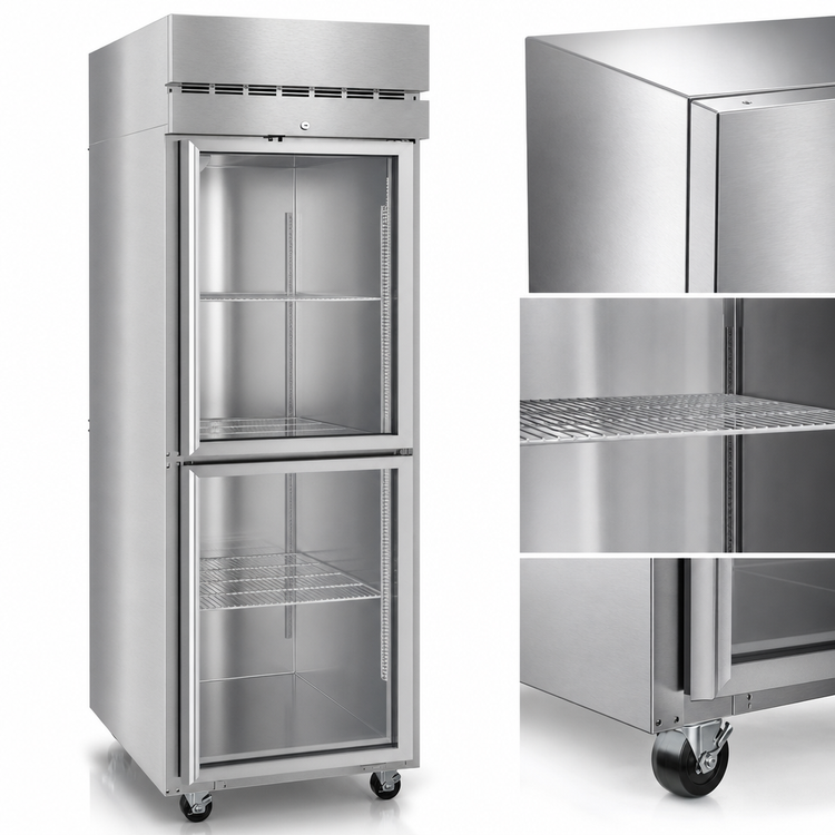 Product image #4 for Hoshizaki Steelheart One-Section Half-Height Glass Door Reach-In Refrigerator, 23.1 Cu. Ft., Top-Mounted Self-Contained
