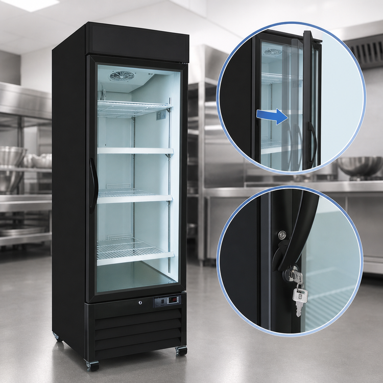 Product image #4 for Serv-Ware 1-Door 23 Cu. Ft. Black Glass Door Merchandiser Freezer